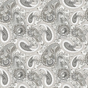 Paisley Affair Grey Small Scale 9''