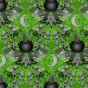 Witch's Garden Under the Moon (Green small scale)   