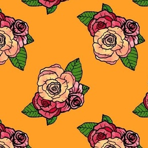 Roses On Orange