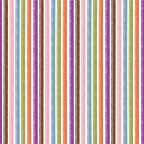 Candy Chalk Stripes in PINK, purple, ORANGE, brown, GREEN and blue - MEDIUM