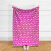 Romatic art dots design pink yellow and white fabric pattern design 