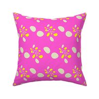 Romatic art dots design pink yellow and white fabric pattern design 