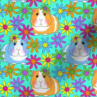large psychedelic guinea pigs and flowers