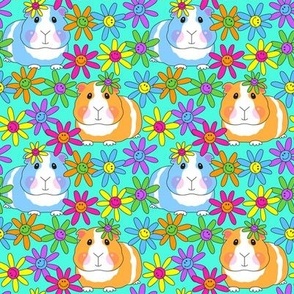 medium psychedelic guinea pigs and flowers