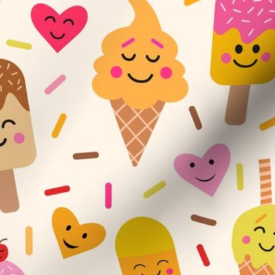 Medium Scale  Kawaii Funny Ice cream cones and Popsicles 