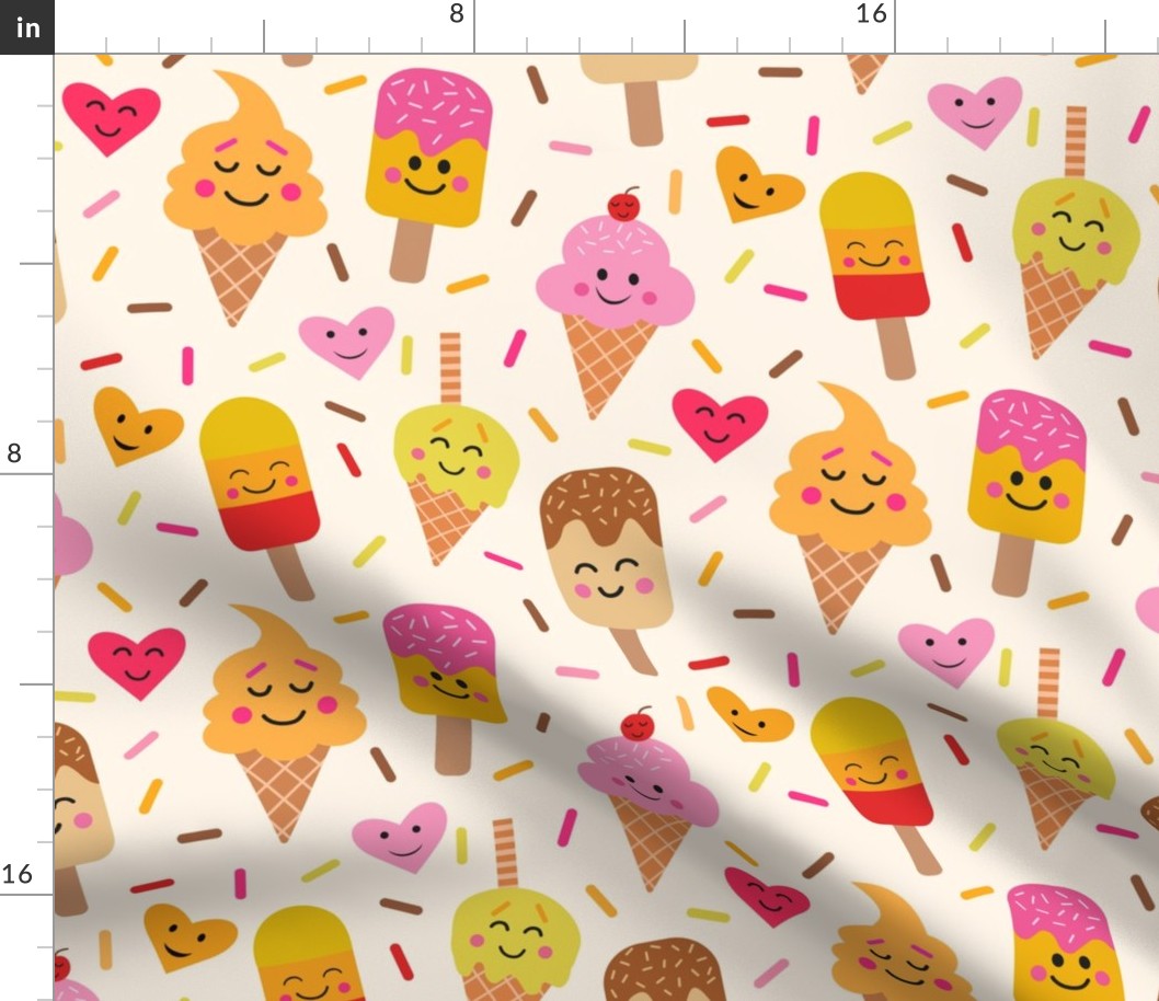 Medium Scale  Kawaii Funny Ice cream cones and Popsicles 