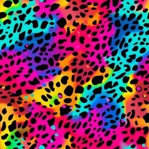 80s Rainbow Animal Print