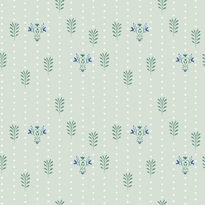 Dotted Vines and Leaves – Pistachio Wallpaper 