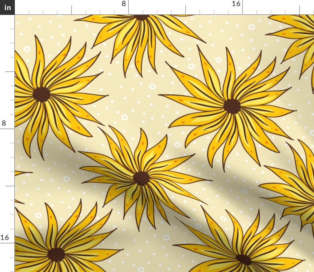 Yellow Dahlias allover coordinating pattern