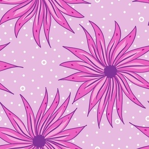 Pink and Purple Dahlias allover coordinating pattern