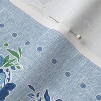 Striped Floral Serenade – Periwinkle Linen Wallpaper