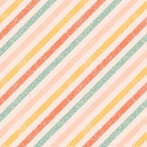 Textured Diagonal Stripes - Rhythm of the Tides - Stripe, Pink, Blush, Yellow, Coral, Teal, Blue, Sunshine