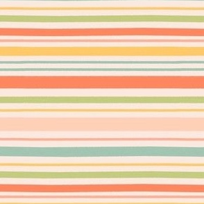 Colorful Rhythm Stripes - Medium - Rhythm of the Tides - Horizontal Stripe, Yellow, Coral, Blush, Pink, Blue, Green, Colorful