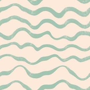 Ocean Waves Stripe - Rhythm of the Tides - Blue, Stripes, Horizontal, Tides, Hand-drawn