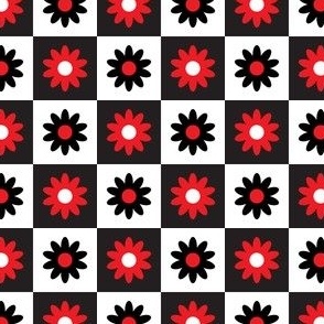 Red and Black Checker Flowers