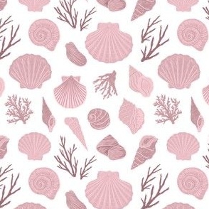 Sea Shells by the Seashore - Small - Rhythm of the Tides - Purple, Mauve, Shells, Seashells, Ocean, Coastal