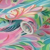 Fin-tastic Flora – Pink/Blue Wallpaper
