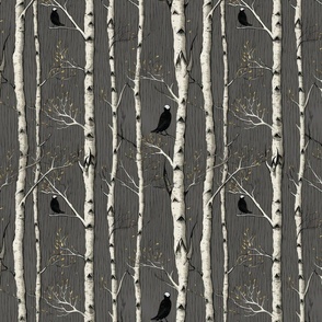 Birds in the Birch Trees