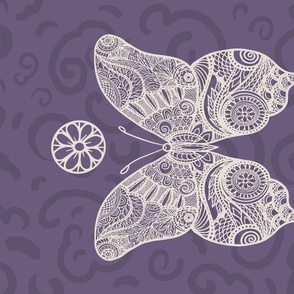 Butterfly Just Breathe Affirmation in Purple