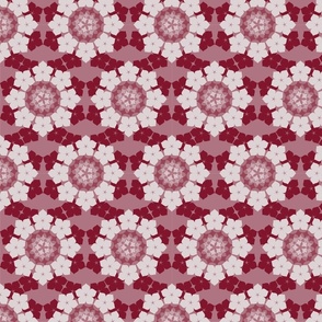 geometric flower kaleidoscope in red