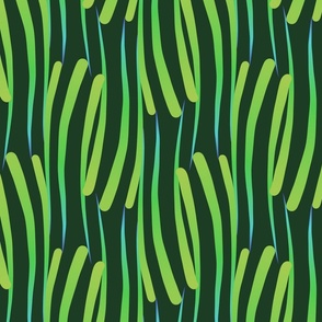 Abstract floating seaweed green jungle - medium