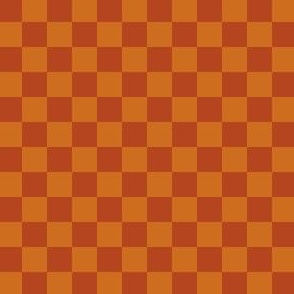 Simply Checkered in Retro Colors, Orange and Red, Twocolored