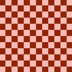 Simply Checkered in Retro Colors, Pink and Red, Twocolored