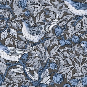 Nite Song - Blue/Gray on Dk. Gray Wallpaper - New 