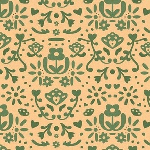 Folk Motif - Peachy Green
