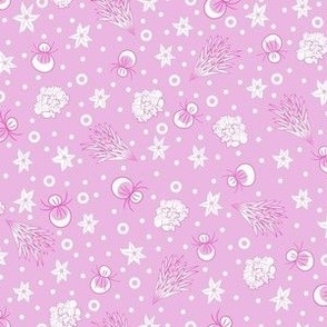 Tossed Whimsy Floral Bunches Pink spot pattern