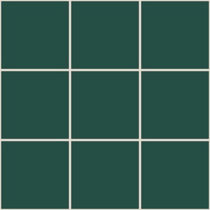 Grid / large scale / dark green simple geometric square grid pattern
