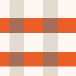 Plaid / big scale / beige brown red minimal traditional geometric checkers pattern