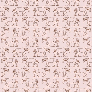 Brown Pony on Pink 4” repeat