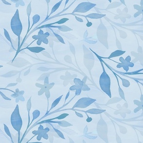 Watercolor Bouquet in Blue Tones