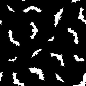 Black and White Flying Bats Pattern