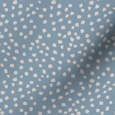 painterly polka dots french blue and bisque