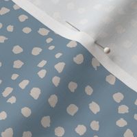 painterly polka dots french blue and bisque