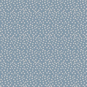painterly polka dots french blue and bisque