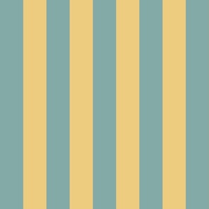 Yellow and green awning stripe