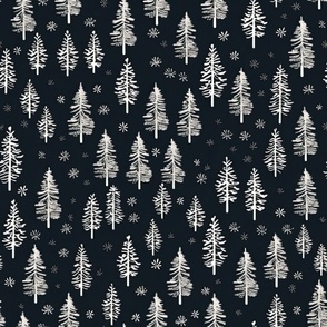 Snowflakes_Forest _Monochrome_Black &White  ATL_1071