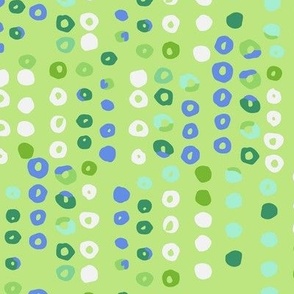 392 -Large scale lime green and blue watercolor bubbles in irregular stripes- for lakeside home decor, masculine curtains, gender neutral pillows, table runners and wallpaper