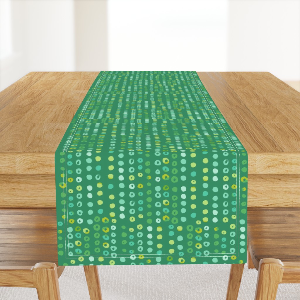 392 -Large scale emerald and lime green watercolor bubbles in irregular stripes- for lakeside home decor, masculine curtains, gender neutral pillows, table runners and wallpaper