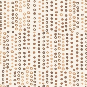 392 -Small scale  warm neutral beige brown watercolor bubbles and irregular circles, in offset irregular organic stripe formation - for home decor, curtains, pillows, table runners and wallpaper