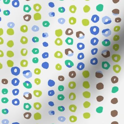 392 -Large scale  green, chocolate and blue watercolor bubbles in irregular stripes- for lakeside home decor, masculine curtains, gender neutral pillows, table runners and wallpaper