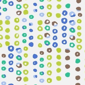 392 -Large scale  green, chocolate and blue watercolor bubbles in irregular stripes- for lakeside home decor, masculine curtains, gender neutral pillows, table runners and wallpaper