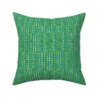 392 -Small scale  watercolour bubbles and loops in emerald and lime green vertical irregular stripes - for fresh home decor, unisex curtains, pillows, table runners and wallpaper