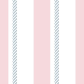 Wide Pyjama Stripe Pale Pink and Powder Blue