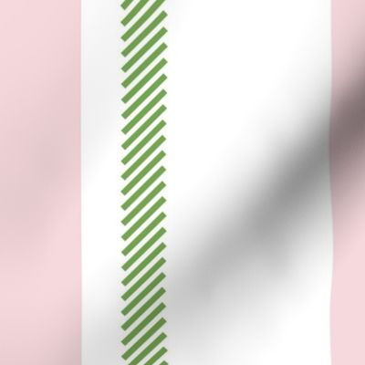 Wide Pyjama Stripe Pale Pink and Apple Green