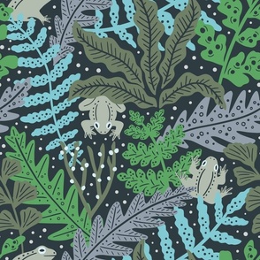 Ferns and hidden frogs - Pantone mega matter palette – medium scale 