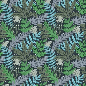 Ferns and hidden frogs - Pantone mega matter palette – small scale 9" repeat